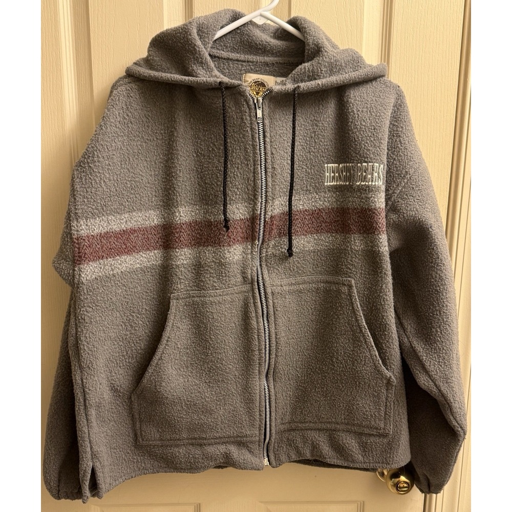 Vintage Hershey Bears Authentic Hoodie Full Zip Up Jacket Unisex‎ Large Rare